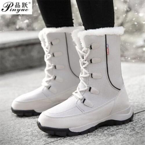 Women Winter Boots Non-slip Snow Boots Women Thick Plush Zipper Warm Ankle Boots for Woman Outdoor large size cotton shoes