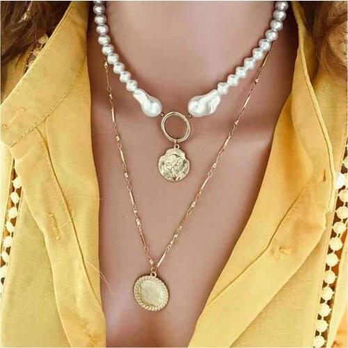 LZHLQ Female Two Layers Chain Necklace Punk Chain Pendant Necklace Women Fashion Gothic Jewelry