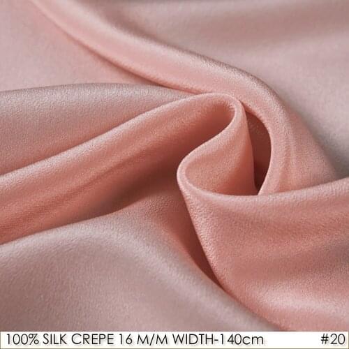 100% SILK CREPE DE CHINE 140cm width 16momme Natural Silk Dress Fabric crepe de chine silk Wedding Fabric Pale Pink NO 20