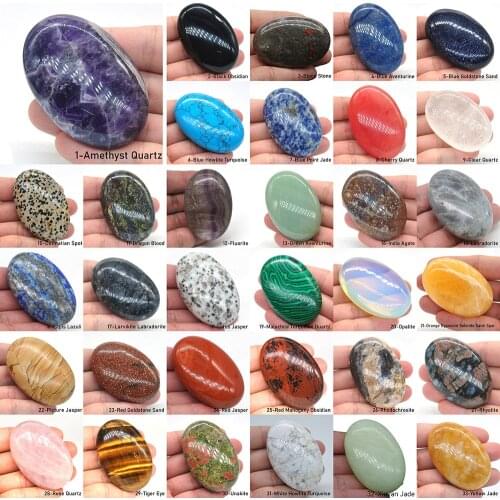 2.3" Pholished Worry Palm Stones Healing Crystals Massage Gemstone Reiki Supplies Energy Chakra Tumbled Quartz