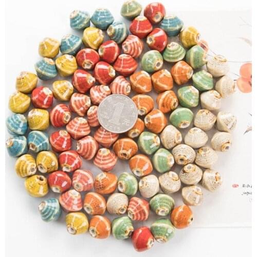 20 Pieces/Lot 14x15mm Ceramic Abacus Beads DIY Oval Spacer Bead 3mm Hole Porcelain For Earrings Necklace Bracelet Jewelry Making