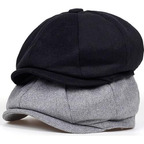 2018 new Brand Beret Men Women Wool Tweed Hats Newsboy Caps Gatsby Octagonal Cap wool Vintage British hat Accessories