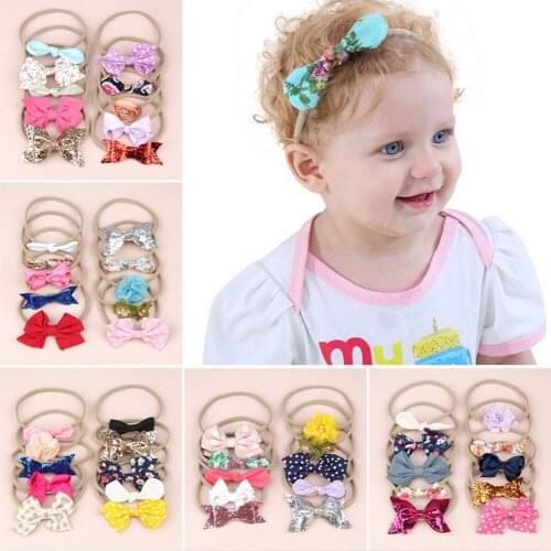 2020 Baby Accessories 10pcs/Sets Infant Kids Baby Girls Women Elastic Headband Nylon Headwear Hair band Headdress Photo Props