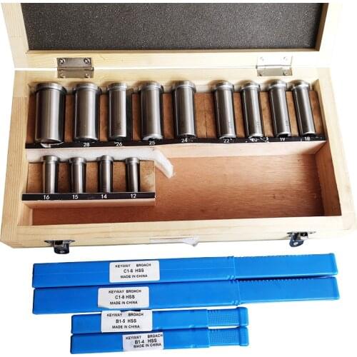 22pcs Keyway Broach Bushing Shim Set Metric System 12-30 HSS Keyway Tool for CNC Top Quality