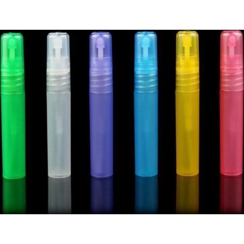 5ml Empty Translucence Ice Plastic Spray Bottle Makeup Perfume Atomizer Refillable Bottles Multicolor Print logo 50pcs/lot