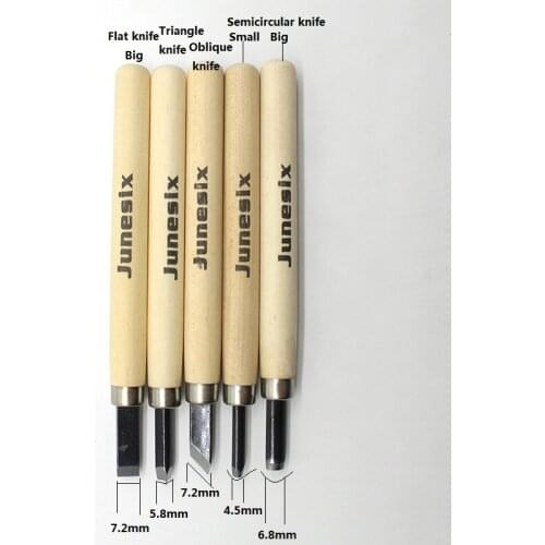 5pcs Set Rubber Stamp Engraving Knife Pen Artist Wood Crafts Fruit Carving Tool Blade Paper Cutting Cutter Office School Supply