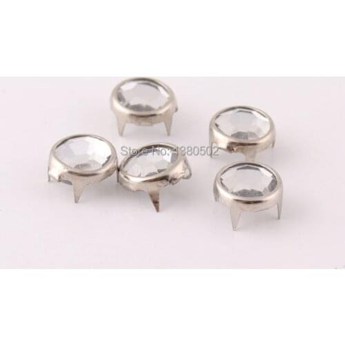 50pcs/lot 10mm Top Quality Crystal Garment Rivets Stud for Acryl Clothing bag leathter craft sewing tool