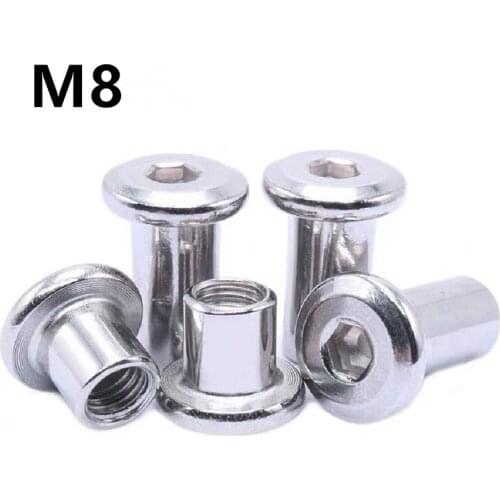 50PCS M8x15/20/25mm Rivet Hex Socket Head Cap Screw Insert Barrel Nuts