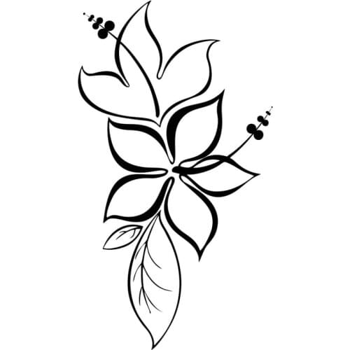 8.4*15.2CM Cute Flowers With Car Sticker Cartoon Motorcycle Vinyl Decals Black/Silver C7-1673