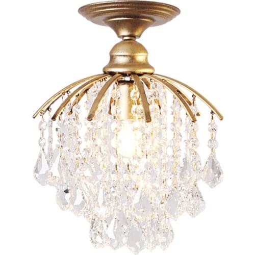 American Country Crystal Pendant Lights Living Room Bedroom Bathroom Ceiling Lamps Aisle Bar Lighting Luxury Hanging Fixtures