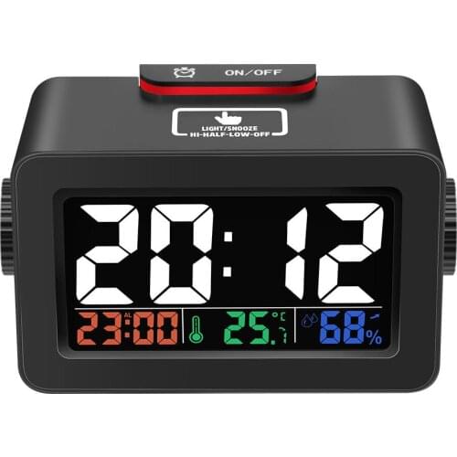 Digoo DG-C1R Brother Double Knob Simplified Alarm Clock Touch Adjust Backlight with Temperature Humidity Display