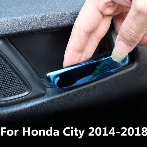 For Honda City 2014-2018 Interiol Door Handle Cover Trim Interior Door Window Lift Switch Cover Car Accessories