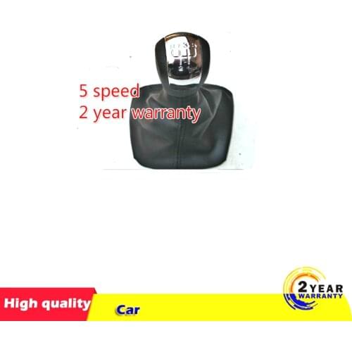 GOOD ship Car Gear Shift Knob With Black Leather Boot Chrome Cap For Skoda Octavia 2 A5 MK2 2004 2005 2006 2007 2008 2009 2010