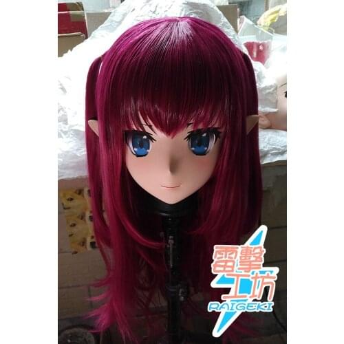 KM9199) Handmade Female Sweet Girl Resin Crossdress Outfit Cosplay Japanese Animegao Role Play Kigurumi Mask