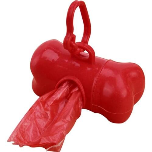 Bone Shape Pet Dog Poop Bag Dispenser Waste Garbage Carrier Holder Dispensers + Poop Bags Set Pets Dogs Trash Cleaning Tools