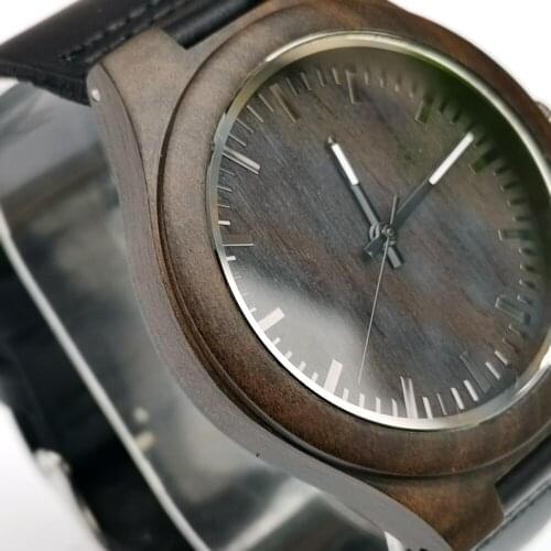 To my Dear Son Leather watch with sandalwood watch Carving blessing on the back leather watch