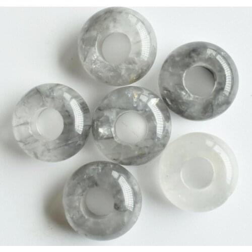 Wholesale 30pcs/lot Fashion good quality natural Devil crystal round shape big hole beads 8x14mm For DIY Bracelets free shipping