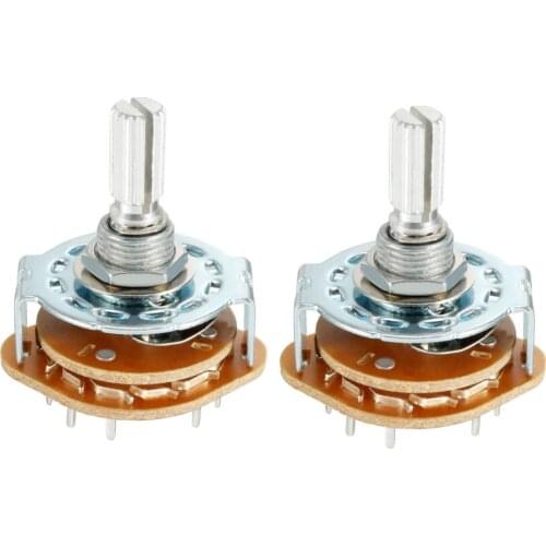 Uxcell 1/2 Pole Switch 4/5/7/11 Position Select table Single Deck Band Selector Rotary Switch for Radio TV Industrial 8/10/12Pin