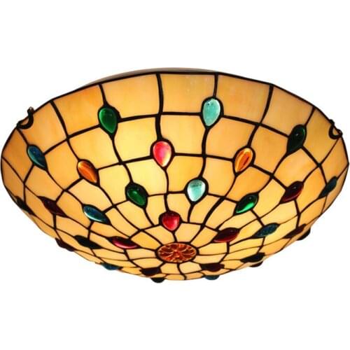 European Style Tiffany Bedroom Dtudy Fining Room Staircase Aisle Balcony Phoenix Tail/Yellow Bead Ceiling Lamps E27