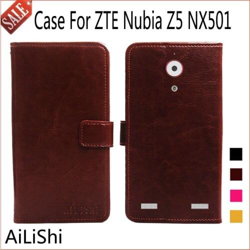 AiLiShi Flip Leather Case For ZTE Nubia Z5 NX501 Case Fashion Hot Protective Cover Phone Bag Wallet 4 Colors