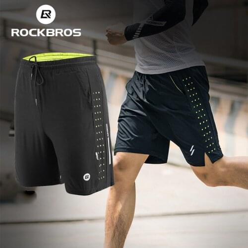 ROCKBROS Shorts Men Running Quick Dry Workout Bodybuilding Gym Spandex Shorts Sports Jogging Fitness Tennis Training Shorts