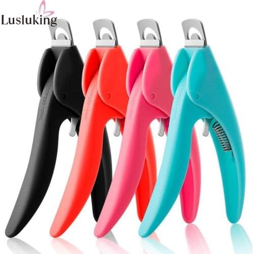 Nail Art Tips Clipper Trimmer Scissors Round Edge Finger Cutter False Nails Manicure Tool Plastic