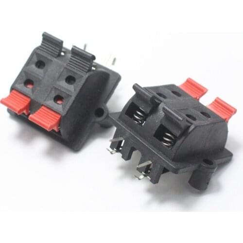 2pcs WP External Banana jack 4Pin Speaker Amplifier Wire Clip Audio Socket WP4-3 2x2 Pole DIY LED Spring Terminal Switch