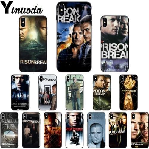 Yinuoda TV Series Prison Break Silicone Soft TPU black Phone Case for iPhone 5 5Sx 6 7 7plus 8 8Plus X XS MAX XR