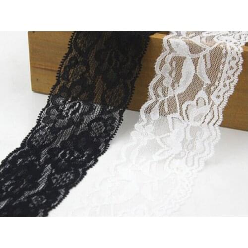 1m Elastic lace clothing accessories clothing lace decoration jewelry DIY handmade material black and white ribbon