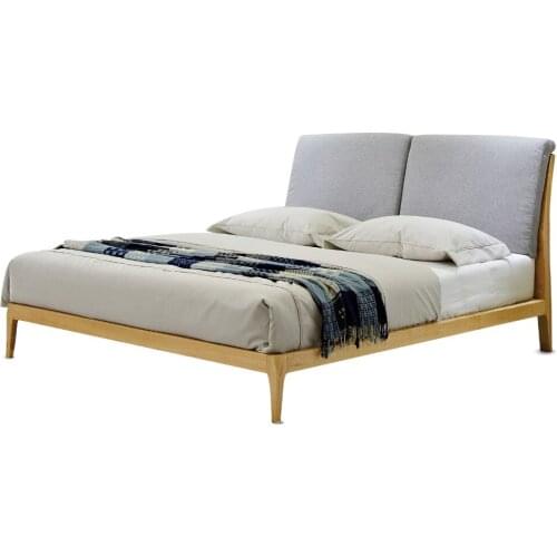 11022H211 Original Nordic style Modern minimalist wedding king size All solid wood large bed frame