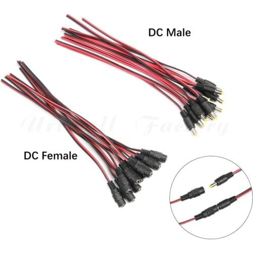 5/10Pcs 12V DC Connectors Male Female Jack Cable Adapter Plug Power Supply 26cm Length 5.5 x 2.1mm for LED Strip Light Camera