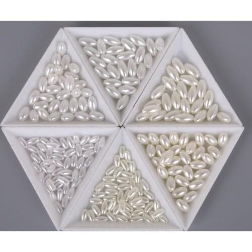 50pcs-200pcs White Ivory Rice Oval ABS Imitation Pearl Beads Acrylic Plastic Loose Spacer Ball DIY Beads for DIY Charms Jewelry