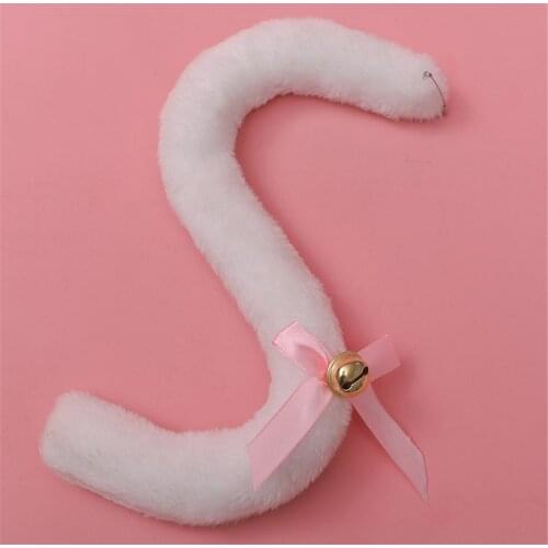 50CM Long Cat Tail Japan Anime Cosplay Plush Cat Wolf Cartoon Props Masquerade Halloween Party Costume Kawaii Accessories Lolita