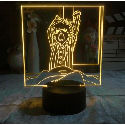 Anime 3D Acrylic Night Light APP Control Agatsuma Zenitsu LED Bedside Lamp Birthday Party Decor Nightlight Demon Slayer Kid Gift