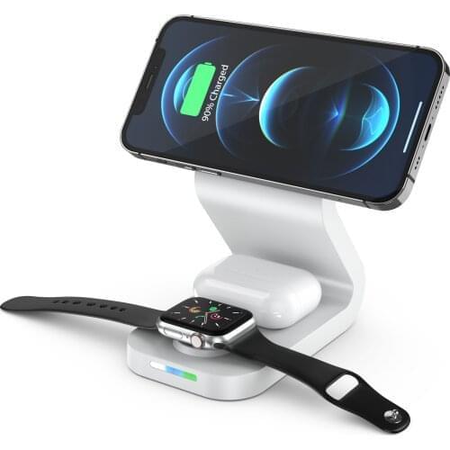 3 in 1 Wireless Chargers Stand For iPhone 12 Series iWatch AirPods 10W Fast Charging Induction Chargers беспроводная зарядка