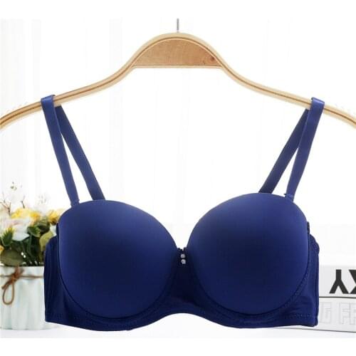 1/2 Half Cup Super Push Up Brassiere Solid Seamless Breathable Underwear Adjustable Push Up Bras for Woman Beading Comfort Bras