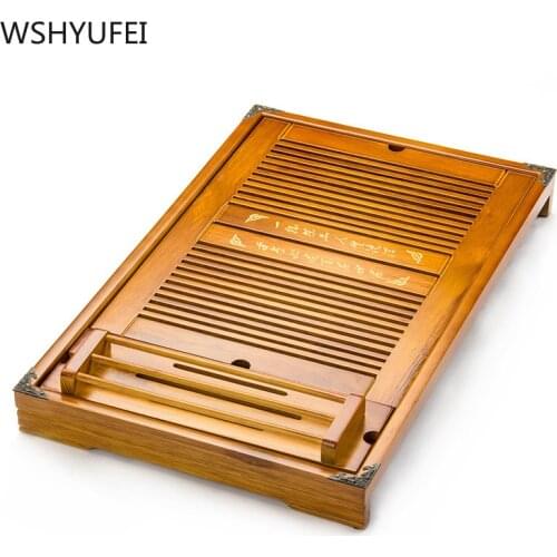 Hot Sale Solid Wood Tea Tray Tea set Tea Set Accessories Water Storage Tea Tray Chinese Tea Room Ceremony Tools WSHYUFEI