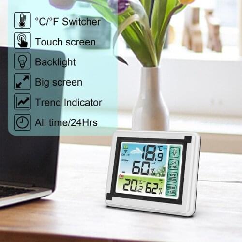 Indoor Outdoor Wireless Digital Weather Station Max Min Records ℃ ℉ Temperature meter Humidity Monitor Weather Clock Hygrometer