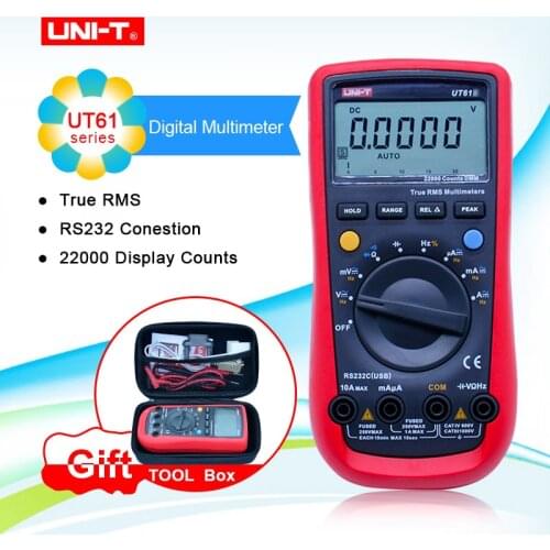 With EVA box UNI-T UT61E Digital Multimeter True RMS Auto Range UT61A/B/C/D AC DC Meter Data Hold Multimetre