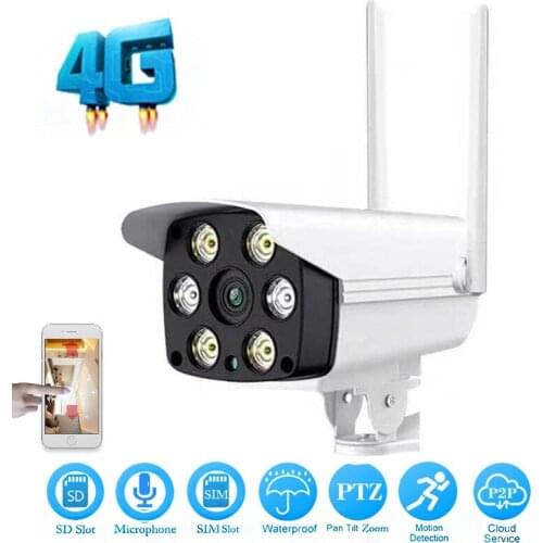 HD 1080P Bullet IP Camera Wireless GSM 4G SIM Card Wifi Outdoor Waterproof cctv Cameras IR Night Vision P2P Industrial