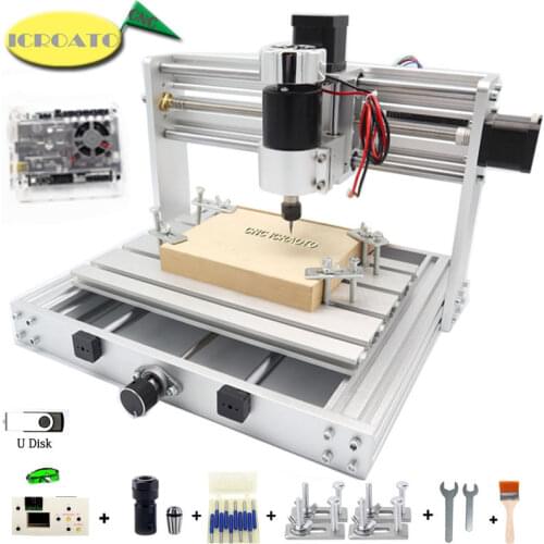 CNC 3018 Pro Max Metal GRBL control with 200W Spindle Diy Wood Router Support Laser Engraving Working Area 30 x18 x4cm