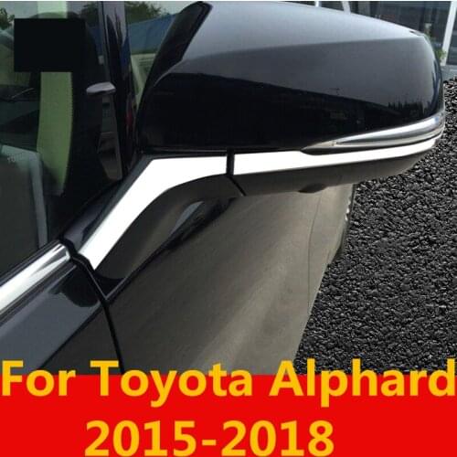For Toyota Alphard 2015-2018 Stainless Steel Side Door Rearview Mirrors Cover Strip Trim Accessories decoration Auto Accessories