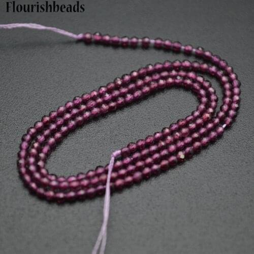 Wholesale Faceted 2mm Natural Purple Garnet Diamond Cutting Stone Round Loose Beads