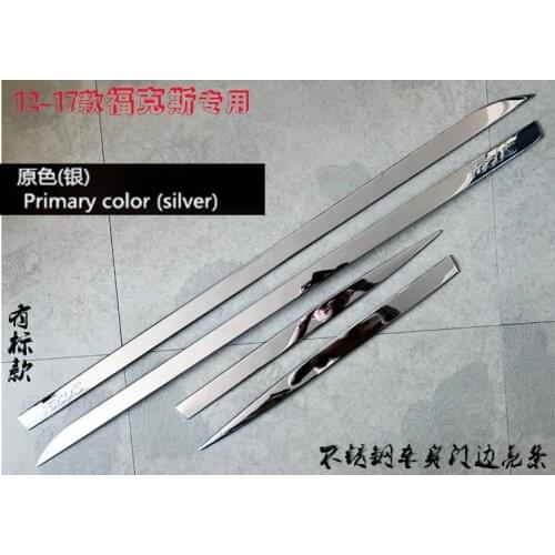 For Ford Focus 3 Mk3 2012 2013 2014 2015 2016 2017 2018 Chrome Door Side Line Body Molding Trim Cover Garnish Accent Strip 4pcs