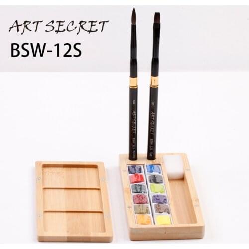 BSW-12S Semi Solid 12 Watercolors Set Student Piainter University College Profession Art Brushes