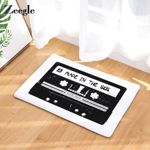 Zeegle Classical Tape Pattern Welcome Home Door Mats Anti-slip Bathroom Rug Bedroom Carpet Absorbent Corridor Mat