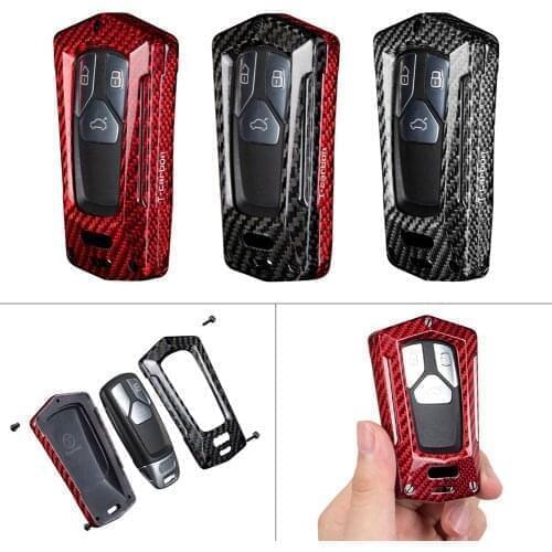 Car Keyless Fob Housing Shell Smart Key Case Cover Carbon Fiber For Audi A4 A5 S4 S5 Q5 Q7 TT etc
