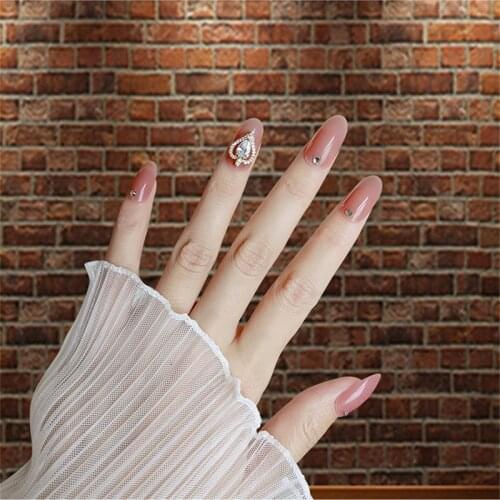 Round Head Love Heart Inlaid Diamond Brilliant Twinkle Girls Crystal New Arrivals Gold Plating Of Zircon False nails