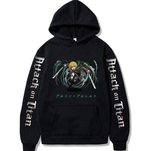 Cool Anime Clothes Women Hoodies Attack on Titan Casual Printing Hooded Streetswear Sweatshirt Women Unisex