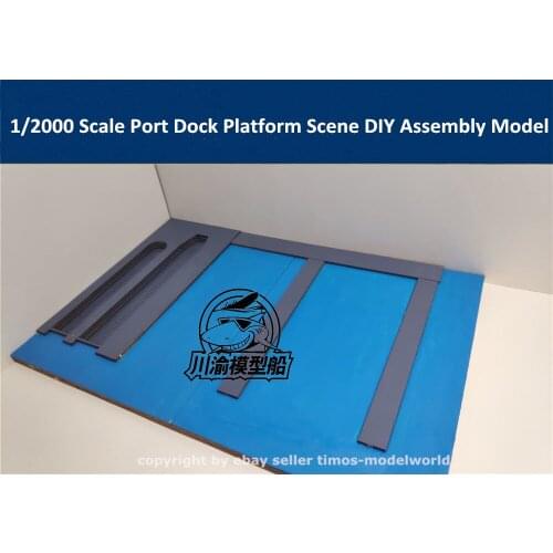 1/2000 Scale Port Harbor Dock Platform Diorama Scene DIY Wooden Assembly Model Kits CYH014